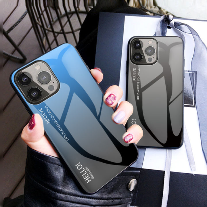 เคสสำหรับ-iphone-13-pro-iphone-13pro-เคสฝาหลังโทรศัพท์กันกระแทกไล่ระดับสีกระจกเทมเปอร์เคสแข็ง