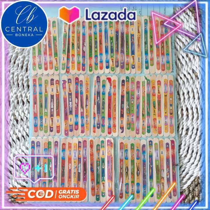 [ HARGA SPESIAL !!! ] 1 pack 75 pcs stik gambar kartun stik es krim