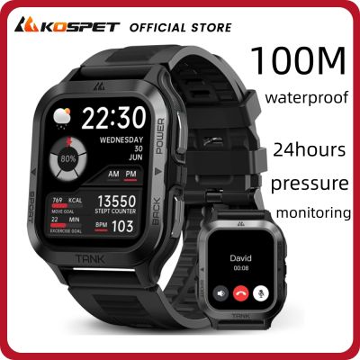 2023 Original KOSPET TANK M2 5ATM IP69 100M waterproof Smart Watch Sport Fitness Tracker Men/Women Health care Smartwatches Bluetooth Calling 24hours Sleep monitoring