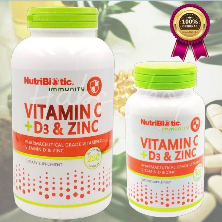 NutriBiotic Immunity Vitamin C D3 Zinc 250 Caps or 100 Caps Lazada PH
