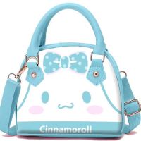 Kuromi Hellokittys Cinnamoroll อะนิเมะกระเป๋าถือพิมพ์ลายสวยงามของฉันการ์ตูนน่ารักกระเป๋าสะพายข้างความจุขนาดใหญ่กระเป๋าสะพายไหล่