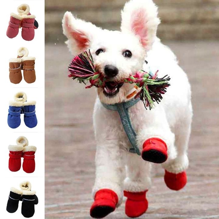 RMAMSCOV Pet Dog Shoes, 4Pcs Snow Small Dog Boots, Winter Waterproof Skidpr