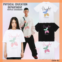 [การศึกษาทางกายภาพ] Unisex STRAWBERRY T-SHIRTS / 3COLOR / 4SIZE / สินค้าเกาหลี / ของแท้ 100%