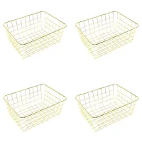 Nordic Style Metal Wire Storage Basket Cosmetic Organizer Holder Home Office Desk Toiletry Collection Bathroom Shelf