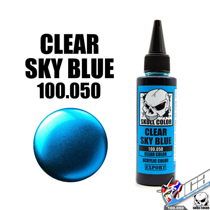 SKULL COLOR 100.050 CLEAR SKY BLUE ACRYLIC COLOR 60ML CLEAR COLOR สีอะครีลิกสำหรับพลาสติก โมเดล VCA GUNDAM