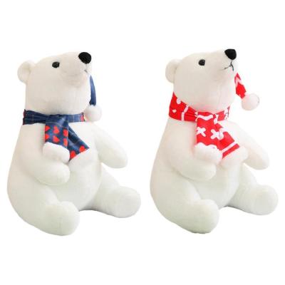 Stuffed Polar Bear White Stuffed Bear Doll with Scarf Children Animals Plushies for Bedroom Living Room Shopping Malls Study Room Dormitory Kindergarten physical