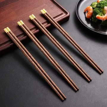  Donxote Wooden Noodles Kitchen Cooking Frying Chopsticks 16.5  Inches Brown Extra Long Set of 2 Pairs : Home & Kitchen