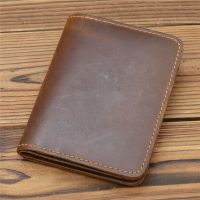 Designer Genuine Leather Credit Card Holder Wallet Purse Card Holders Retro Crazy Horse Leather Wallet for Cards Card Holders
