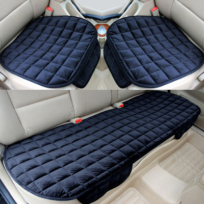Flocking ผ้าหุ้มเบาะรถยนต์ Warm Plush ด้านหน้าด้านหลังฤดูหนาว Auto Seat Cushion การตกแต่งภายในรถยนต์สำหรับซีดาน SUV MPV