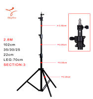 Light stand 2.8M ( Aluminum Alloy ) 3 way head-- Screw head 1/4 &amp; 3/8 ขาตั้งไฟ 2.8เมตร ( อลูมิเนียมอัลลอย ) 3 way head-- หัวสกรู 1/4 &amp; 3/8