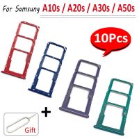 10Pcs，Original New Phone SIM Card Adapter Chip Slot Drawer SD Card Tray Holder With Pin For Suitable For Samsung Galaxy A30S A50S A10S A20S