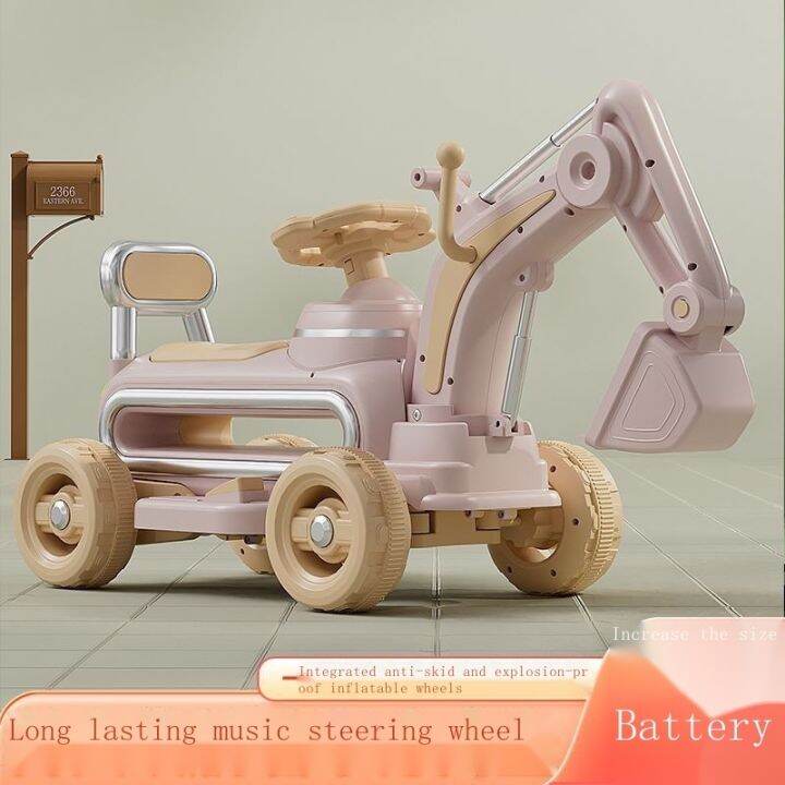 excavator Children's electric excavator toy car can sit on and take