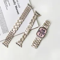 Luxury Stainless Steel Strap For Apple Watch Band Ultra 49mm 45mm 44mm 41mm Women Starlight Series Bracelet iWatch 8 7 6 5 4 SE Straps