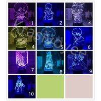 ▪ Attack on Titan 16 Color Remote Touch LED Night Light Colorful Anime Bedside Sleeping Lamp Bedroom DecorJapaness Anime Figure Gift