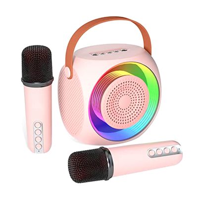 Portable Bluetooth Karaoke Speaker Machine with 2 Microphones, Suitable for Birthday Gifts Home Parties