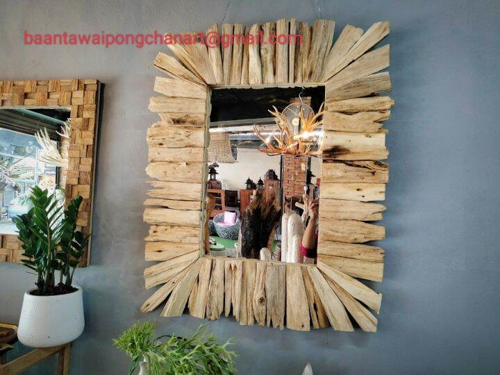 กรอบกระจกเงา-กรอบกระจกเงาไม้สักจริง100-ศิลปะงาน-handmade-wall-art-mirro-กรอบกระจกเงาไม้สักแท้100-สไตล์วินเทจ-มินิมอลกว้าง80สูง100c-mพร้อมส่งไวส่งฟรี