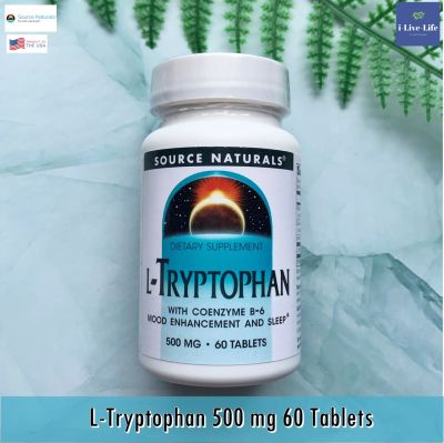 แอล ทริปโตเฟน L-Tryptophan 500 mg 60 Tablets - Source Naturals