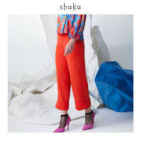 Shaka SS2020 กางเกงขายาว ติดซิปกลางหน้า มีกระเป๋ากางเกงทั้ง 2 ข้าง มีดีเทลกางเกงพับขา PN-S200320