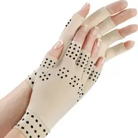 Adult Magnetic Therapy Fingerless Gloves Arthritis Pain Relief Heal Joints Braces Supports Half Finger Mittens Wrist Length Health Care Tool