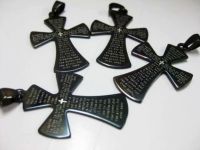 10 pcs Fashion Punk Stainless Steel Black Cross Pendant Women Men Gift Party