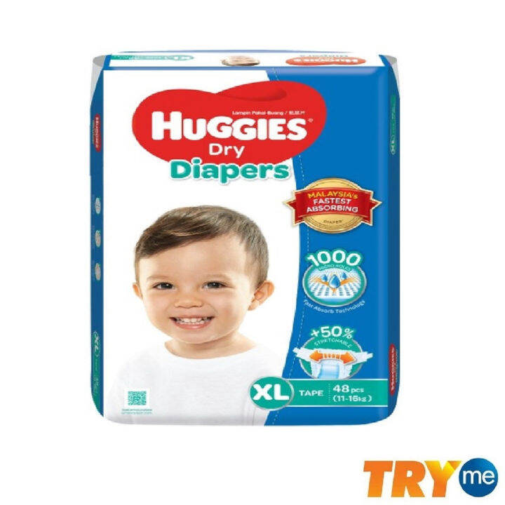 Huggies Dry Diapers XL48 Lazada