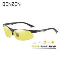 BENZEN Photochromic Polarized Sunglasses Men Aluminum Magnesium Driving Glasses Male Day Night Vision Driver Goggles 9518