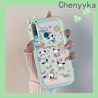 Chenyyyka เคสสำหรับ VIVO Y12 Y15 Y17 Y12i Y3 Y3s 2020 Y11 2019เคสการ์ตูนน่ารัก Pochacco ลูกสุนัขใหม่นุ่มโปร่งใสเคสมือถือสร้างสรรค์มอนสเตอร์ตัวเล็กเลนส์กล้องถ่ายรูปเคสป้องกันกันกระแทกแบบใสเคสซิลิโคน