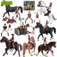 จำลองฟาร์ม Stable House Model Action Figures จำลอง Horseman Animal Playset Figurine ของเล่นเพื่อการศึกษาสำหรับเด็ก