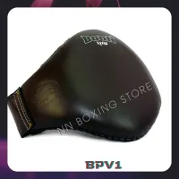 ฺBOON  Belly Pads BPV1 Velcro ( Size M,L) Black Genuine Leather Muay Thai Boxing Training MMA K1เป้าท้องบุญมวยไทย ทำจากหนังแท้