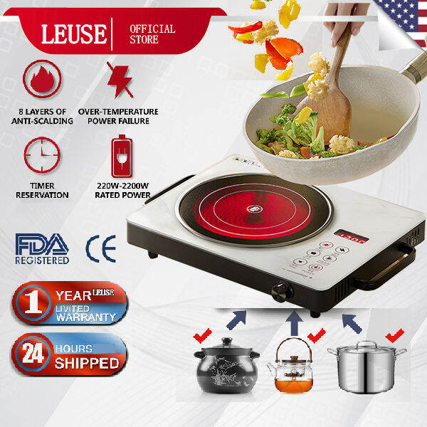 Electric Ceramic Stove Infrared Induction Heater Burner Cooktop Countertop Save Utility Bill