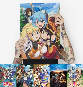 Konosuba - Aqua Kazuma Darkness Megumin Poster Poster for Sale by