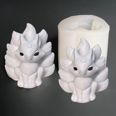 9-Tailed Fox Candle Mold Candle DIY Candle Silicone Mold Desktop Decoration Cake Decoration Candle Mold Fox Ornament
