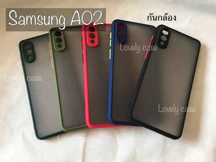 เคสกันกล้อง-ขอบสีหลังด้าน-samsung-a02-งานตรงรุ่น