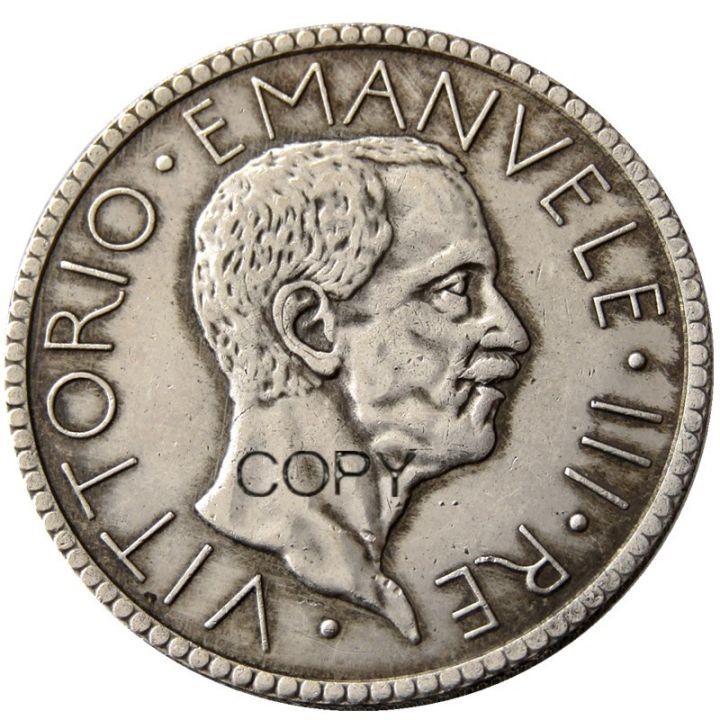 อิตาลี20-lire-1927หรือ1928-r-2ชิ้นเหรียญเงินสำเนา