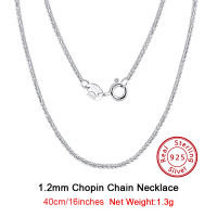 Rinntin 925 Sterling Silver Italian Handmade 1.2mm Chopin Chain Necklace for Women Fashion Simple Basic Chain Jewelry SC53