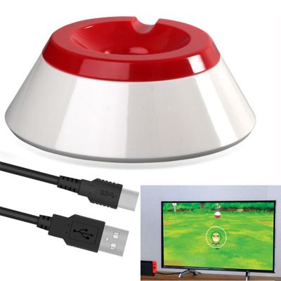 Easy to Use Lovely Charging Base for Switch Pokeball Plus Controller Charging Stand with Charging Cable Red+ White