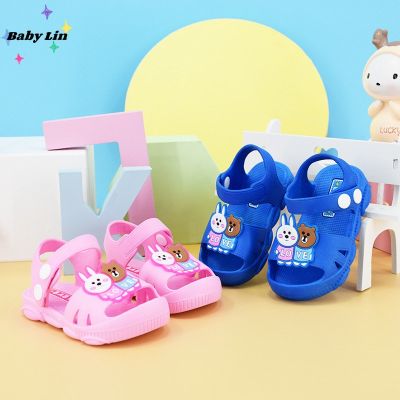 Cartoon Baby Sandals Flat Heels Solid Summer Baby Shoes Sandals Kids Baby Boys Girls Cartoon Slippers Childrens Garden Shoes