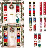 【CW】 Reused Home Happy New Year Polyester Xmas Door Decor Christmas Couplets Hanging Ornament Christmas Banner