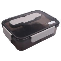 2X Lunch Box, 1500Ml Bento Box, Food Container with 3 Compartments and Cutlery Set,Microwave and Meal Prep Containers