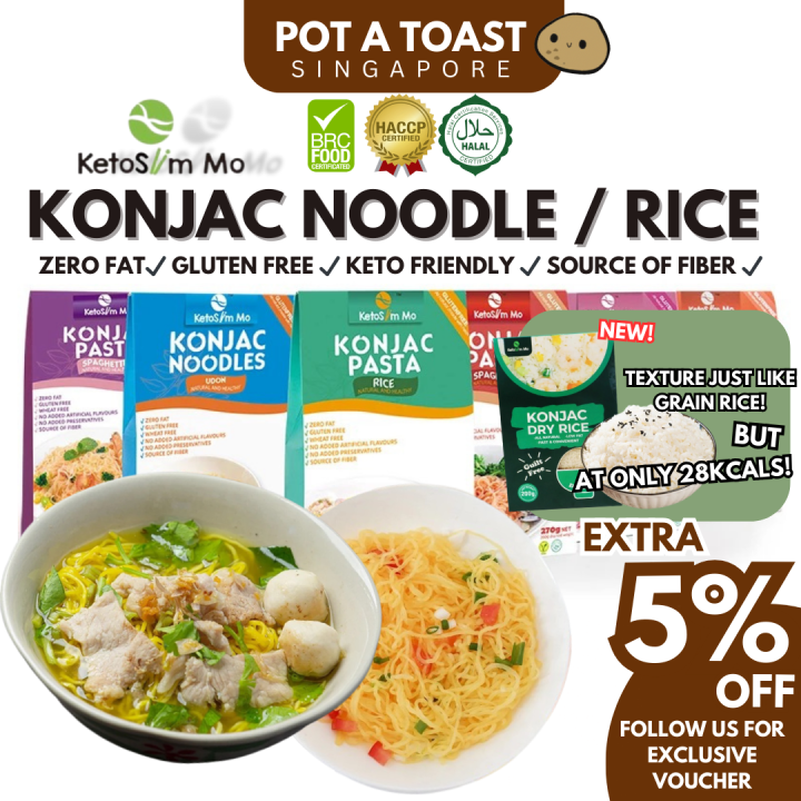 KetoSlim Mo Konjac Noodles / Rice 270g Diet Keto Friendly Meal Replacement Noodles Spaghetti