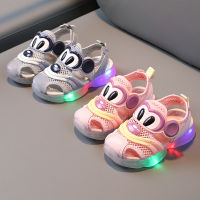 Summer New 1-3 Year Old Baby Sandals Girls LED Lights Beach Shoes Breathable Mesh Non-slip Toddler Boys Casual Shoes