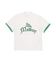 ♧MALBON เสื้อยืดแขนสั้นสำหรับผู้หญิง,เสื้อกอล์ฟแขนสั้นคอปกสูงสีขาว2023เสื้อผ้าลำลองใหม่ฤดูใบไม้ผลิและฤดูร้อนเกาหลี