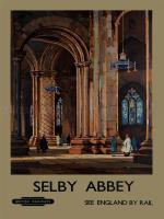 การเดินทางและท่องเที่ยวการขนส่ง Selby Abbey ภายในอังกฤษภาพพิมพ์ศิลปะโปสเตอร์ผ้าไหมของตกแต่งผนังบ้าน0726