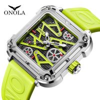 ZZOOI Fashion Mens Watch ONOLA Hollow Full Automatic Luxury Watches Men Silicone Tape Waterproof Wristwatch Clock