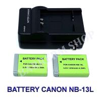 NB-13L  NB13L แบตเตอรี่  แท่นชาร์จ  แบตเตอรี่พร้อมแท่นชาร์จสำหรับกล้องแคนนอน Battery  Charger  Battery and Charger For Canon PowerShot G1 X Mark III,G7 X,G7 X Mark II,G9 X,SX720 HS,SX730 HS,SX740 (Green) BY BARRERM SHOP