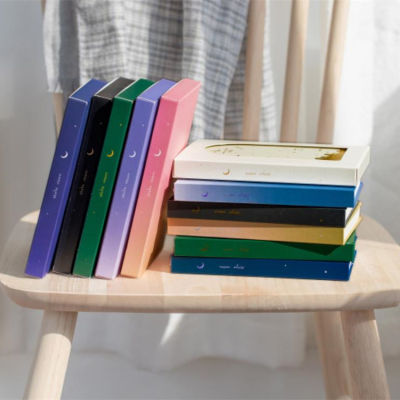 "Moon White" Hard Cover Diary Notebook Grid Papers Beautiful Journal Study Notepad Memo
