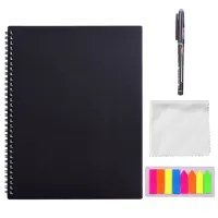 Erasable Reusable สมาร์ทโน้ตบุ๊คปกแข็งการเขียนสมุดบันทึกหลวมหนัง Note Book เปียก Hot Erase A6 ขนาด 50 แผ่นโน้ตบุ๊ค