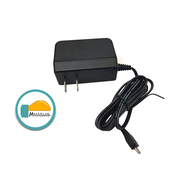 Black Official 5V 2.5A Power Adapter for the Raspberry Pi 3 