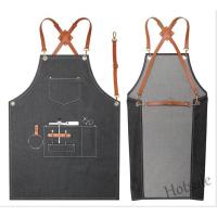 【hot sale】❁ D13 Canvas Apron Hairstylist Customized logo Barber Shop Men Women Fashion Denim Strap Style Hairdressing Workwear Restaurant Cafe Floral