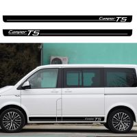 2PCS Car Body Side Skirt Stickers Stripes Graphics Vinyl Decals For VW Transporter Camper T5 Auto Decor Accessories